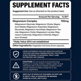 GLAMARA Magnesium Complex 12 en 1 120 Capsules avec un verre d'eau