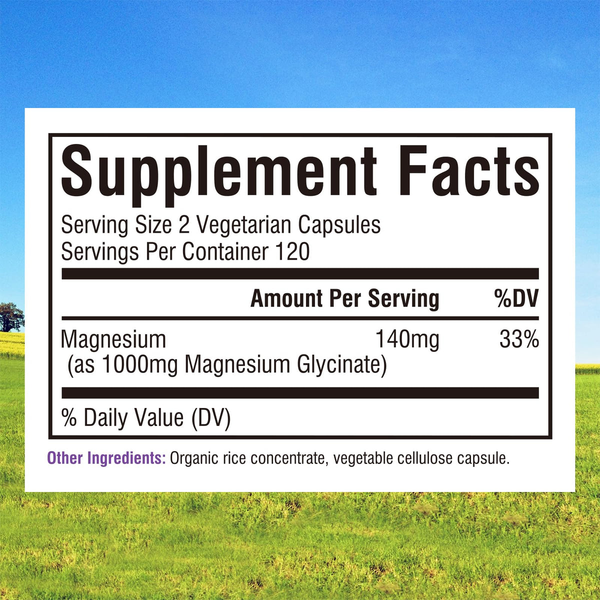Glicinate de Magnésium Innate Vitality 240 capsules arrière