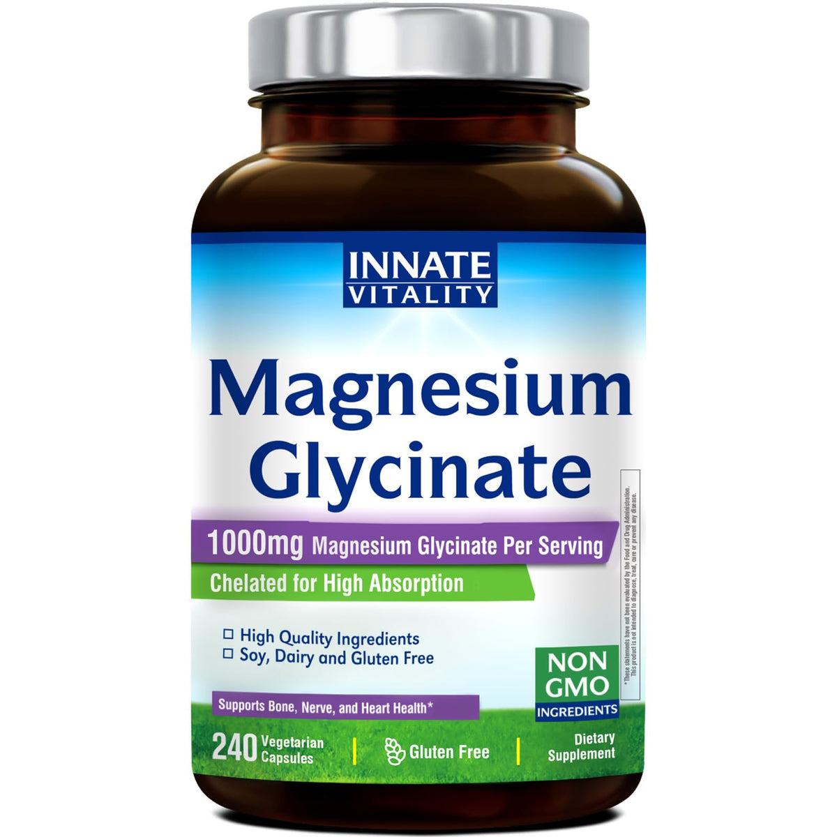 Glicinate de Magnésium Innate Vitality 240 capsules face avant