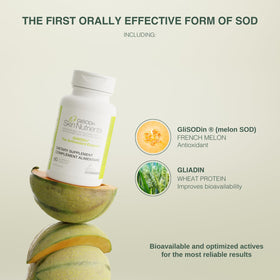 GliSODin Antioxidant Enzyme capsules sur fond neutre