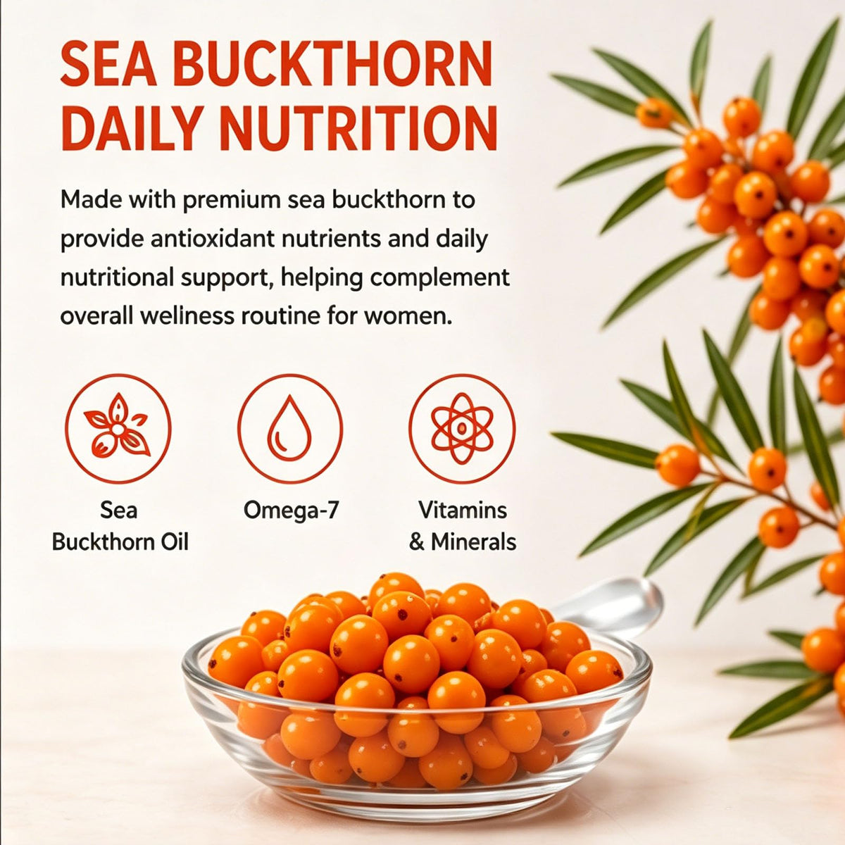 Glo7 SkinCare Gummies de Baie d'Hippophae 260g avec fruits