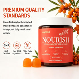 Glo7 SkinCare Gummies de Baie d'Hippophae 260g sur une table