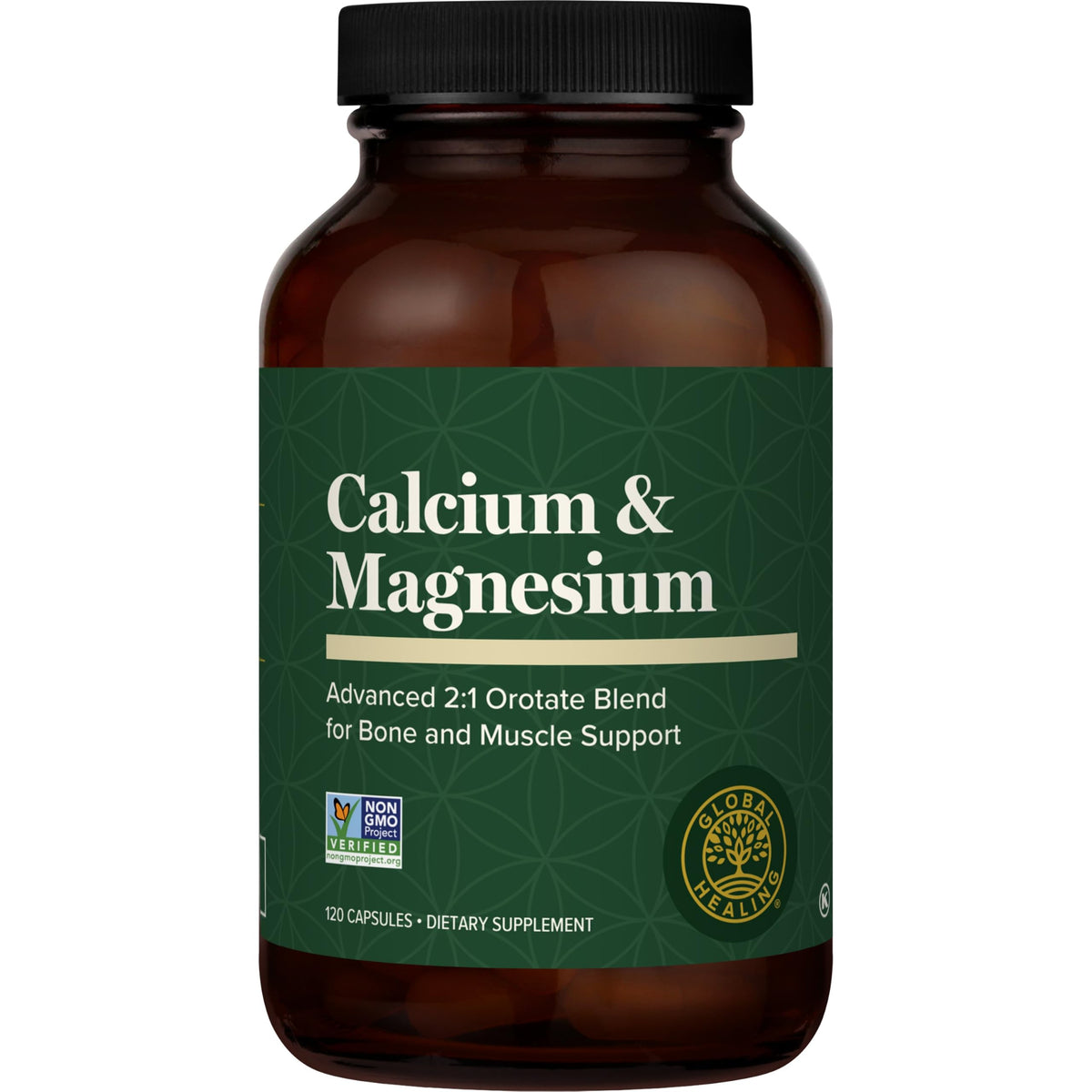 Global Healing Center Calcium et Magnésium Orotate 120 Capsules - vue avant