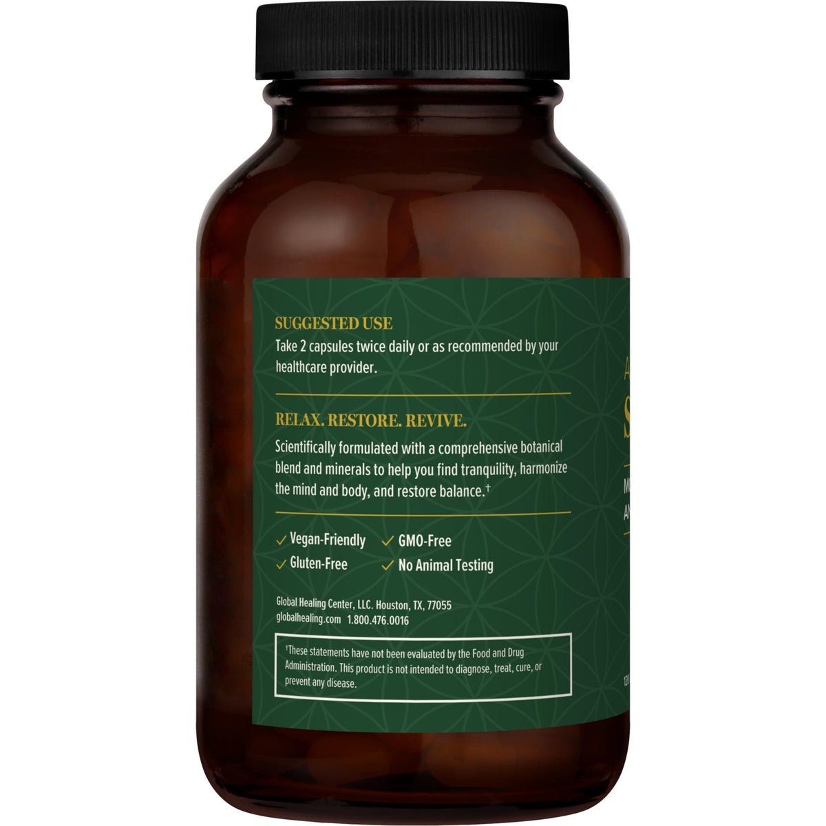 Global Healing Center Complément Alimentaire daily wellness 120 Capsules arrière
