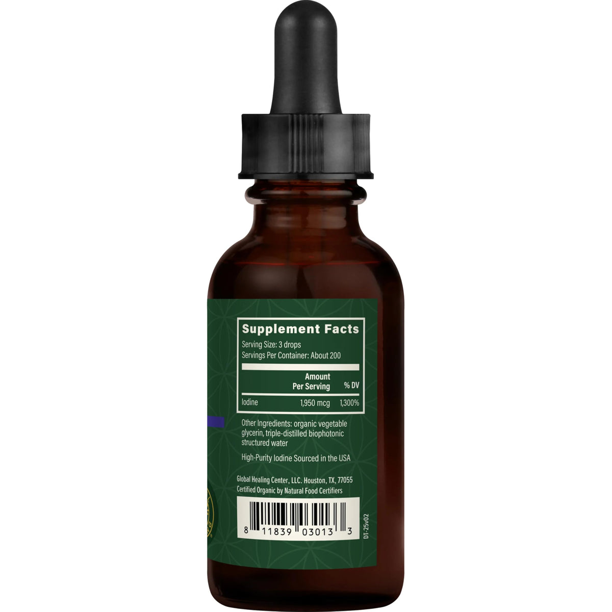 Global Healing Center Iode Liquide 200 Servings gouttes en usage