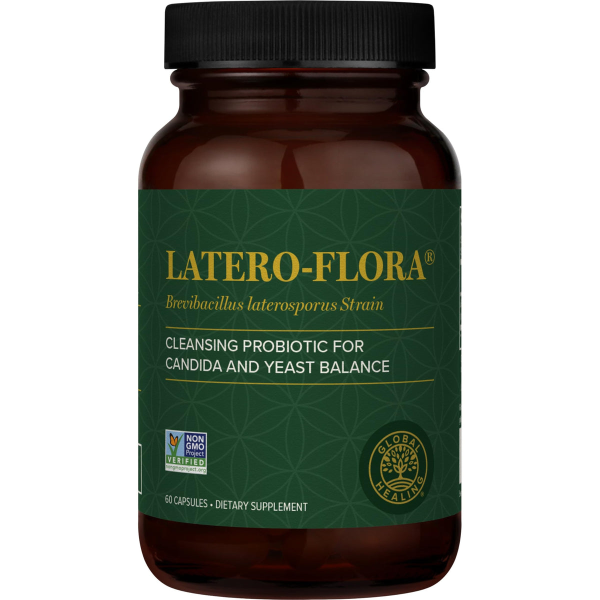 Global Healing Center Latero-Flora Probiotic 60 capsules front view