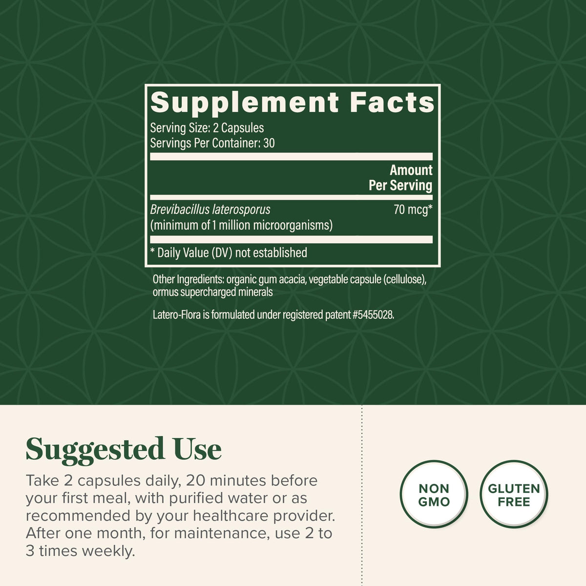 Global Healing Center Latero-Flora Probiotic 60 capsules packaging