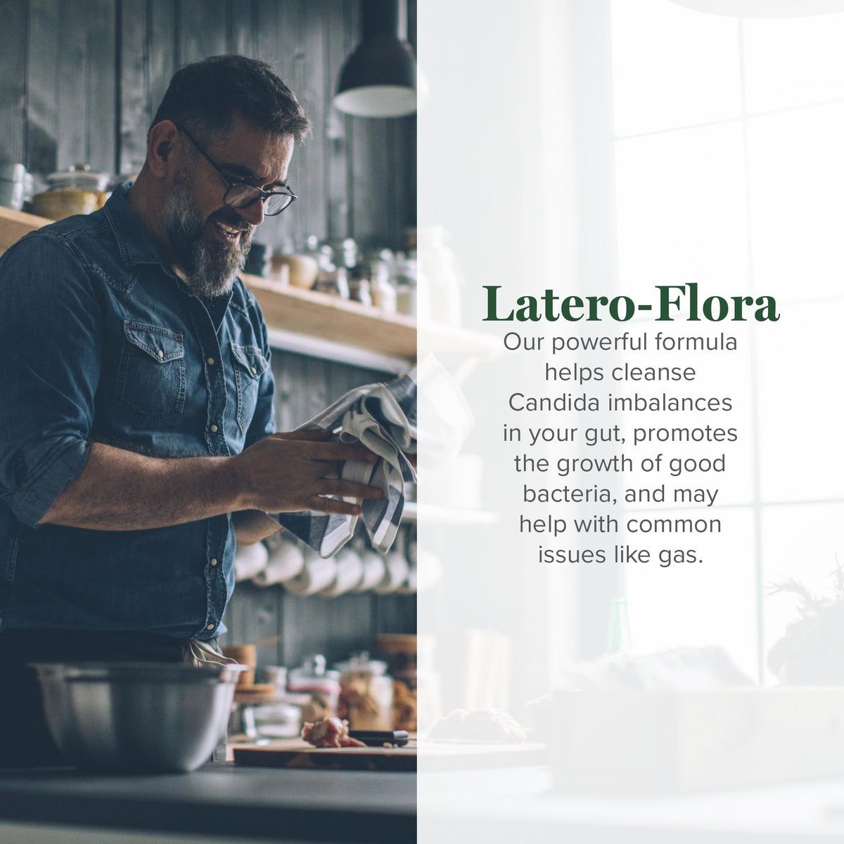 Global Healing Center Latero-Flora Probiotic bottle side view