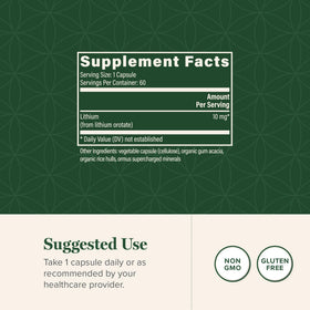 Global Healing Center Lithium Orotate 10mg bottle with label