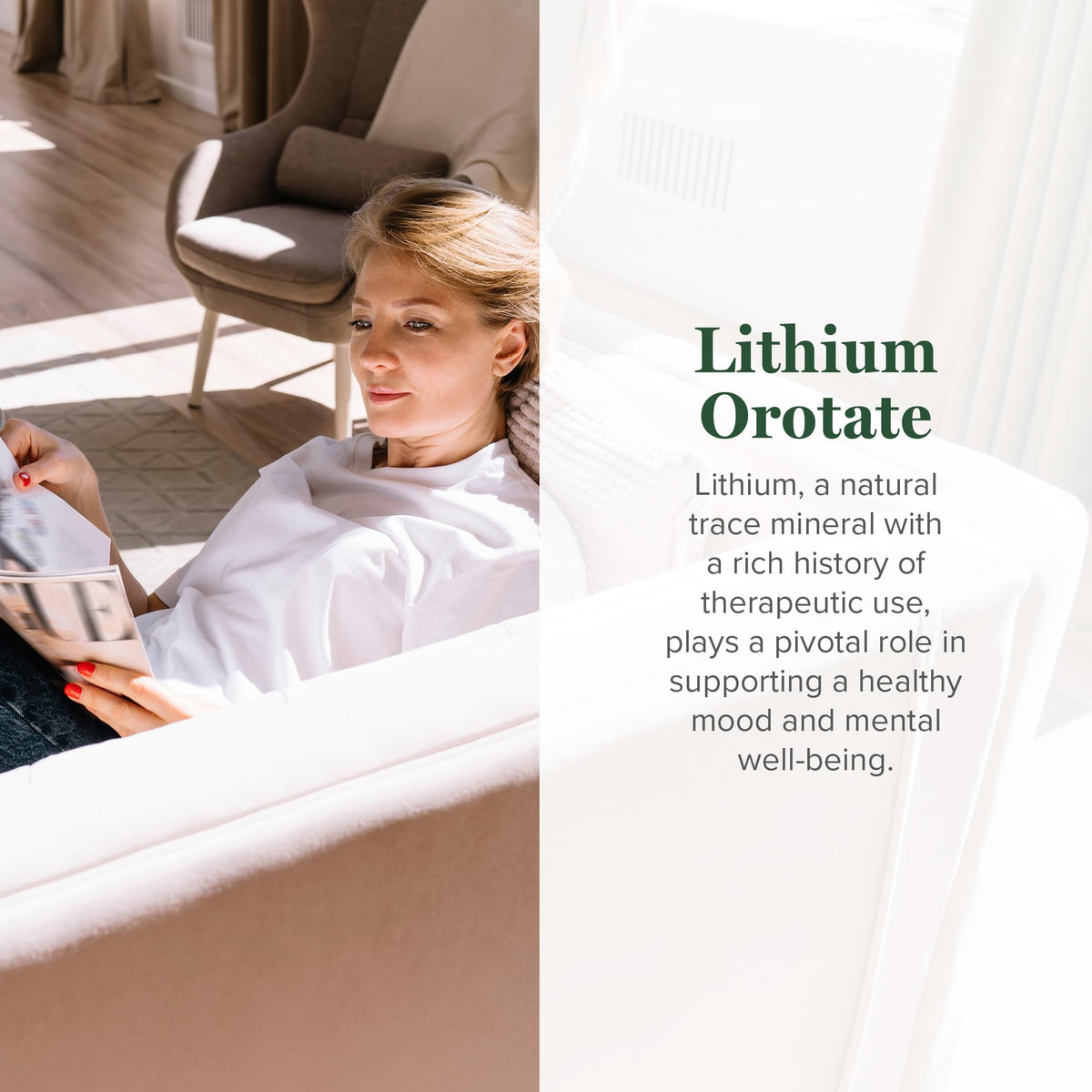 Global Healing Center Lithium Orotate 10mg side view