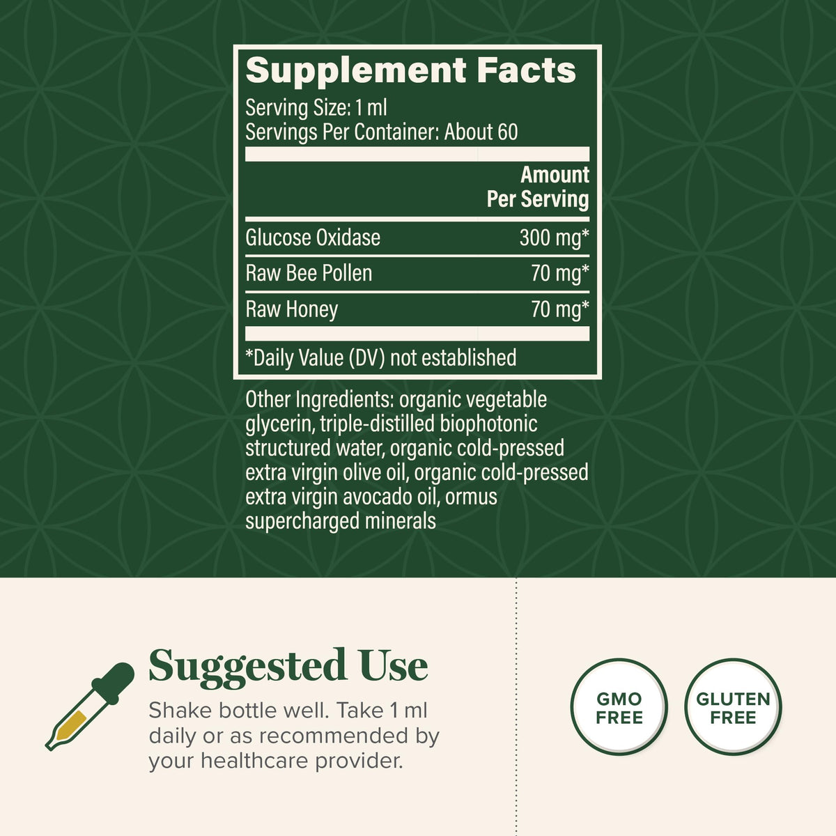 Global Healing Glucose Oxidase bottle with label