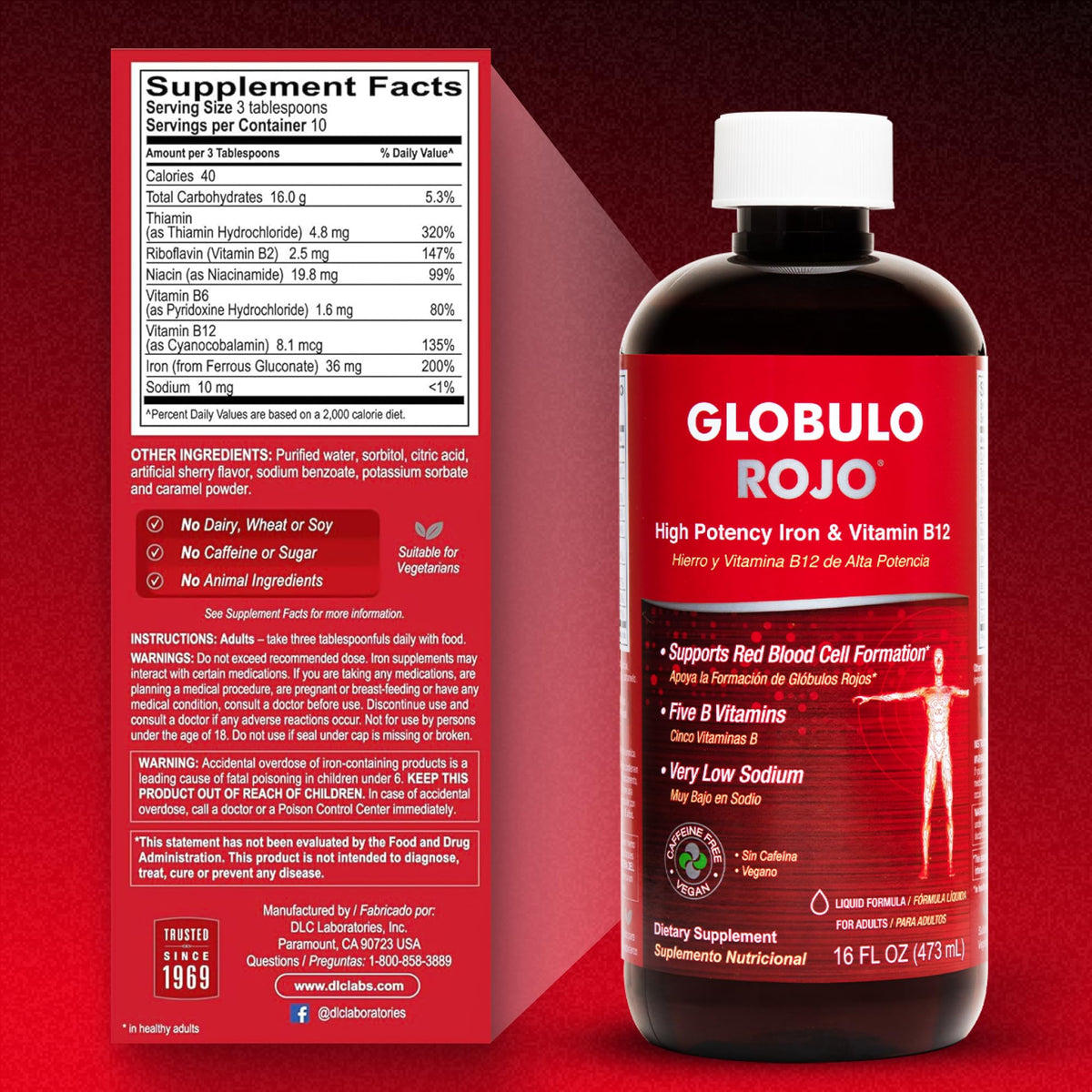 Globulo Rojo complément alimentaire avec cuillère de dosage