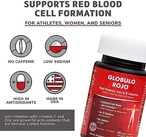 Globulo Rojo Complément Alimentaire Fer 60 Comprimés - prise de comprimés avec un verre d'eau