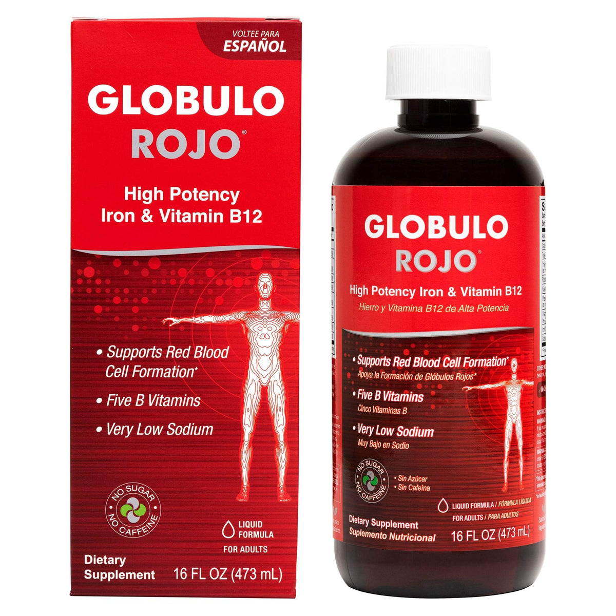 Globulo Rojo complément liquide fer et vitamines B 473 mL vue avant