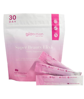 Glotrition Super Beauty Elixir paquet de poudre de collagène vue de face