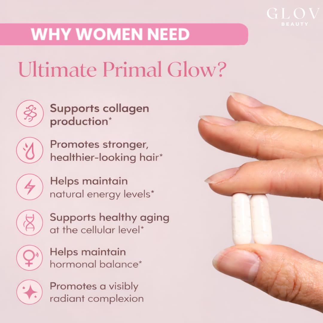Glov Beauty Complément Alimentaire Organes de Boeuf capsules en gros plan