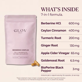 Glov Beauty Complexe de Berbérine 60 capsules ouverture
