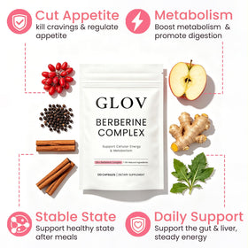 Glov Berberine Complex capsules sur une table