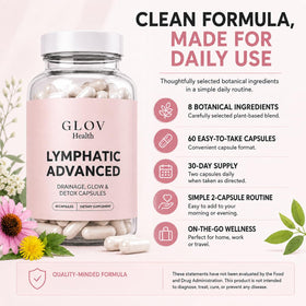 Glov Health capsules sur une table en bois