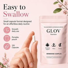 Glov Organic Berberine Complex sur un fond naturel