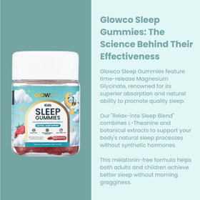 GLOWCO Gummies de Magnésium Glycinate pour Enfants 4+ - gummies sur une table