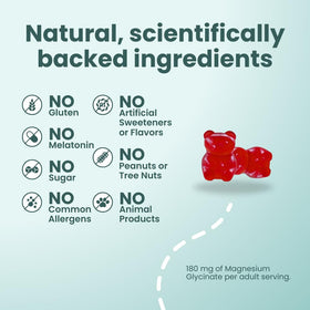 GLOWCO Gummy de Magnésium Glycinate pour Enfants 4+, gummies sur une table