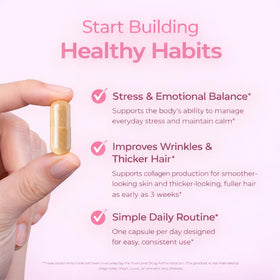 GlowTrue Ashwagandha pour Femmes 500mg avec biotine et collagène