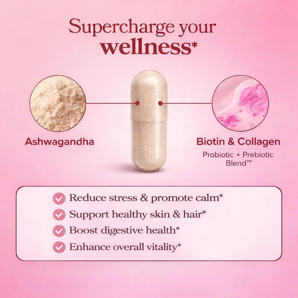 GlowTrue Ashwagandha pour Femmes 500mg capsule arrière