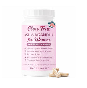 GlowTrue Ashwagandha pour Femmes 500mg capsule avant