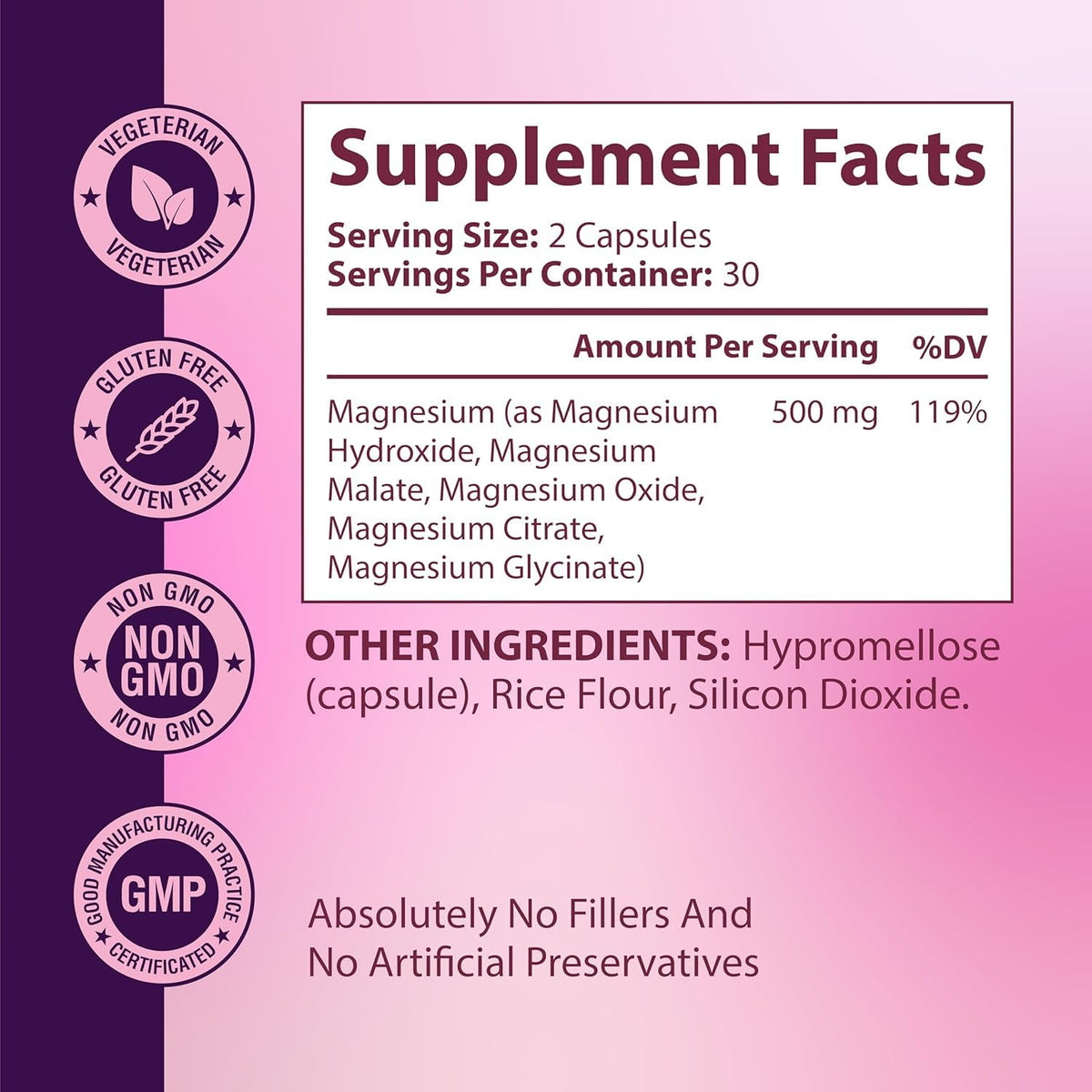 GlowTrue Complexe de Magnésium pour Femmes 500 mg, flacon de côté
