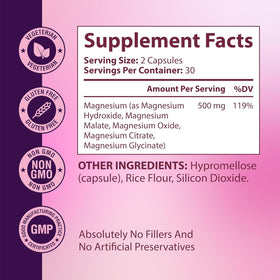 GlowTrue Complexe de Magnésium pour Femmes 500 mg, flacon de côté