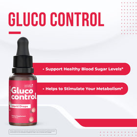 Gluco Control 60mL, vue de dos avec ingrédients mentionnés