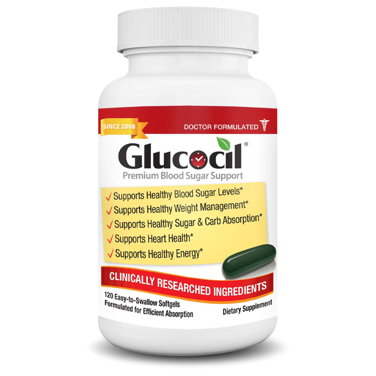 Glucocil Softgels bouteille vue de face