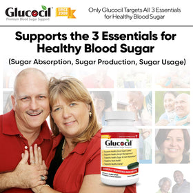 Glucocil Softgels gélules molles sur une surface blanche