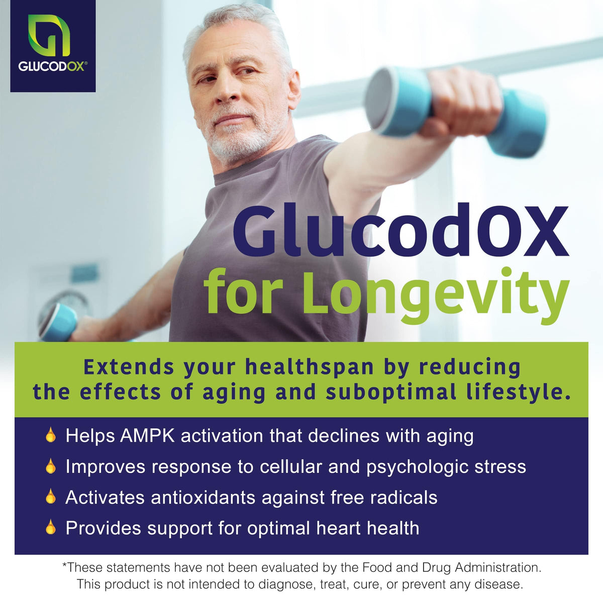 GlucodOX AMPK Activator 60 capsules dans un environnement de vie actif