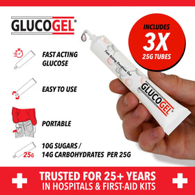 Glucogel Gel Glucose Rapide tube ouvert montrant le gel