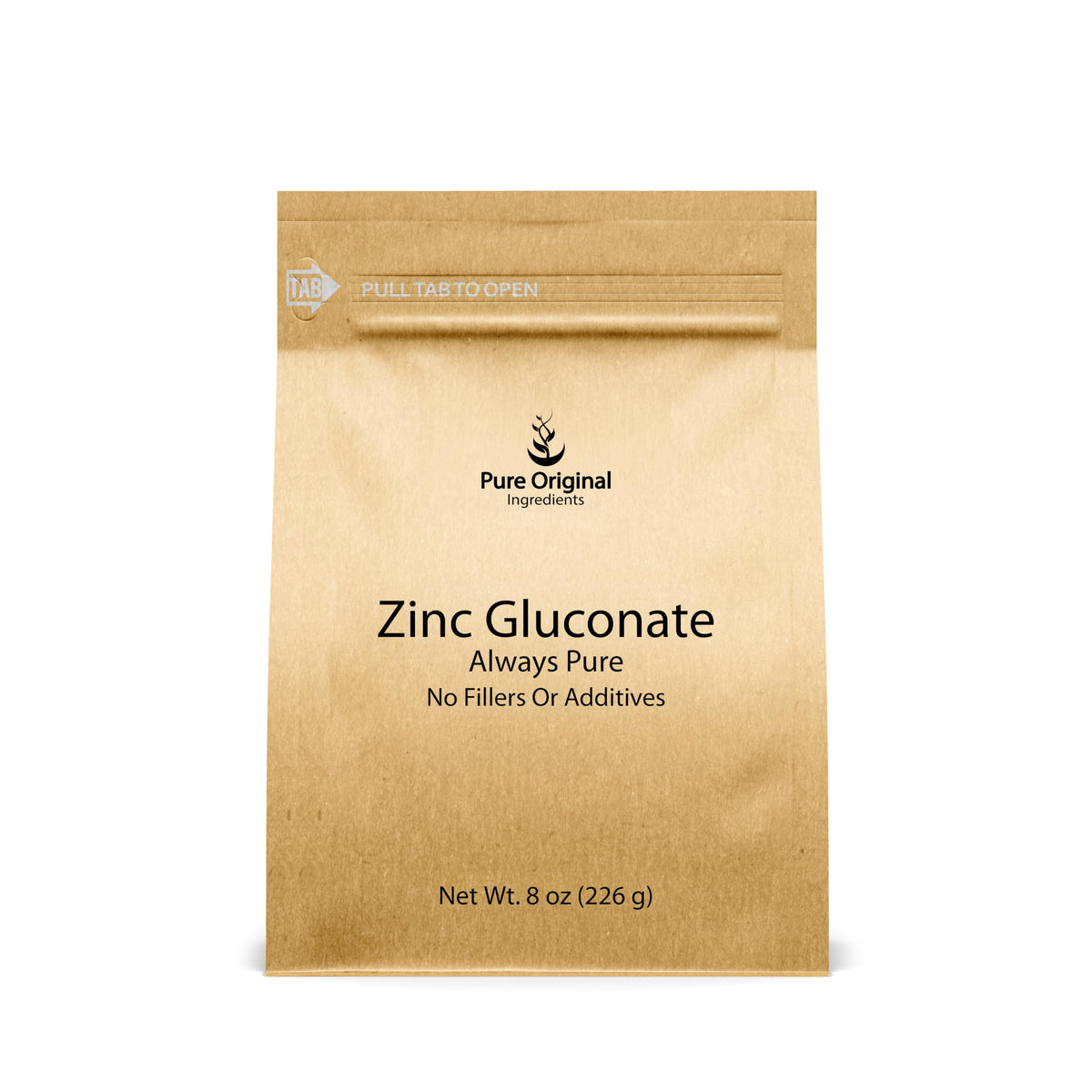 Gluconate de Zinc PUR 272g, vue de face avec emballage