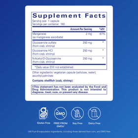 Glucosamine Complex Pure Encapsulations 180 gélules côté