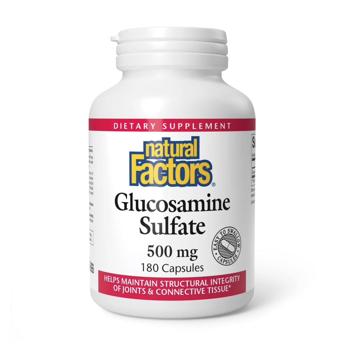 Glucosamine Sulfate 500 mg Natural Factors 180 capsules vue de face
