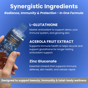 GlutaDose Glutathion Liquide vials avec dosage pré-mesuré