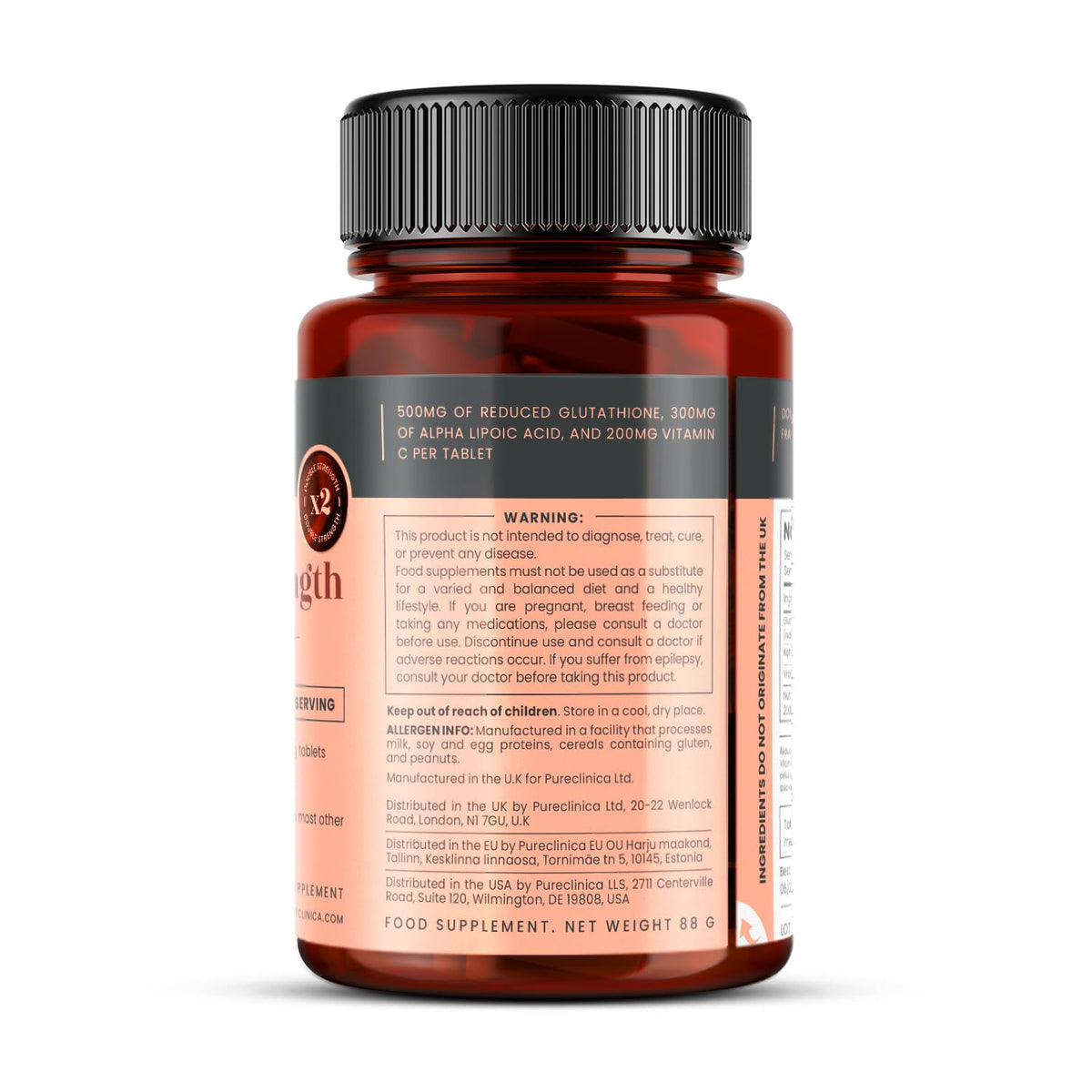 Glutathione 1000mg 240 comprimés sur une table en bois