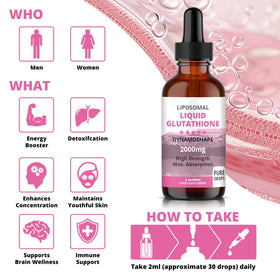 Glutathione Liposomal 2000mg baanaas sur un fond neutre