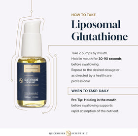 Glutathione Liposomal Quicksilver Scientific Cacao Mint sur une table