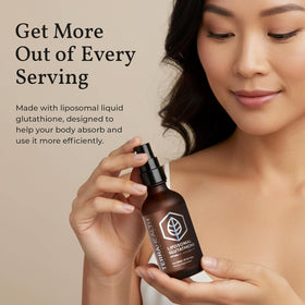 Glutathione Liposomal Terra Health Essentials sur un fond neutre