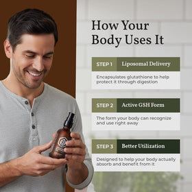 Glutathione Liposomal Terra Health Essentials sur une table