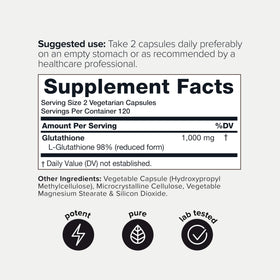 Glutathione Toniiq présenté avec d'autres compléments alimentaires