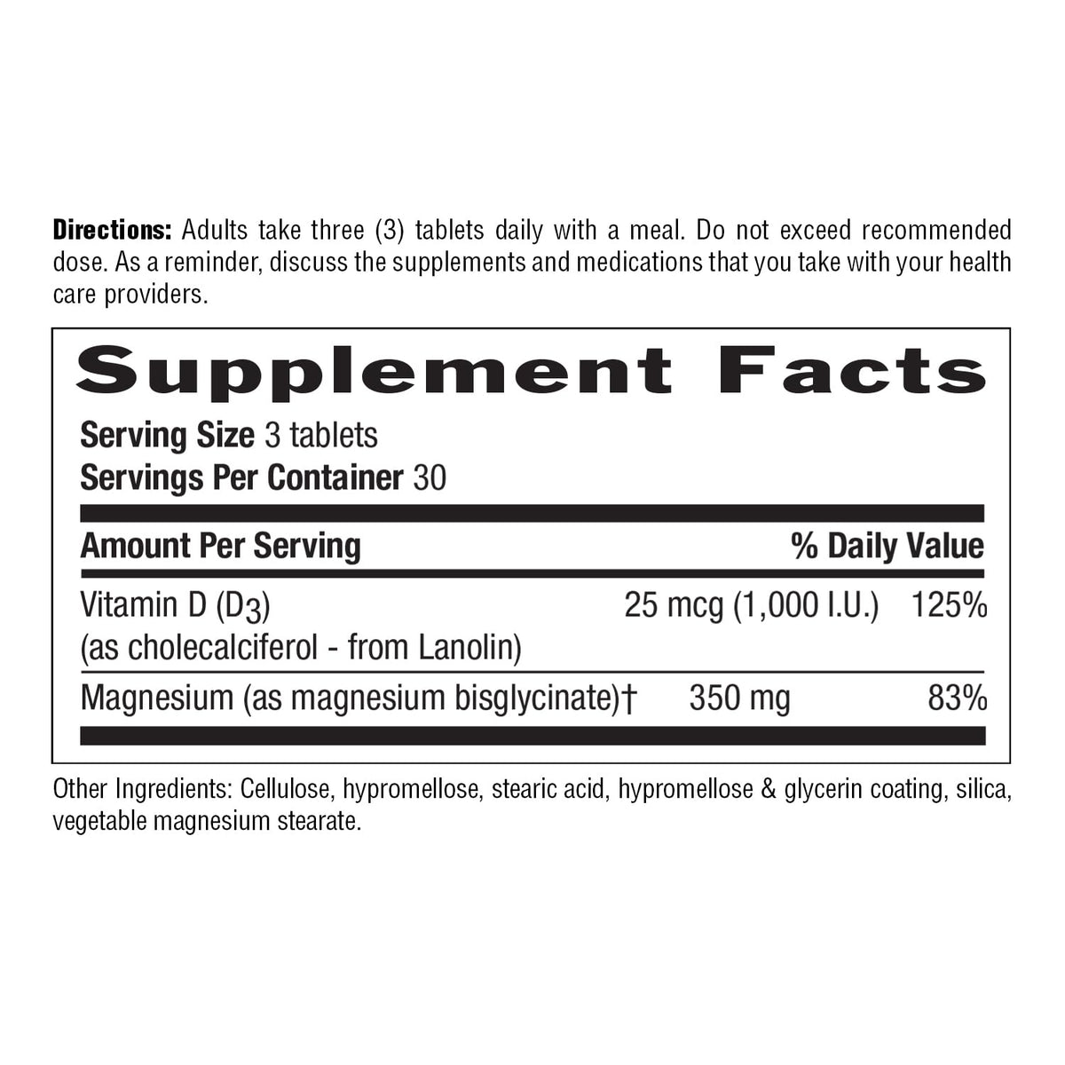 Glycinate de Magnésium 350 mg avec Vitamine D3, présentation du produit