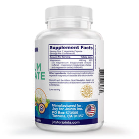 Glycinate de Magnésium 400mg Vitality Span, capsules en gros plan