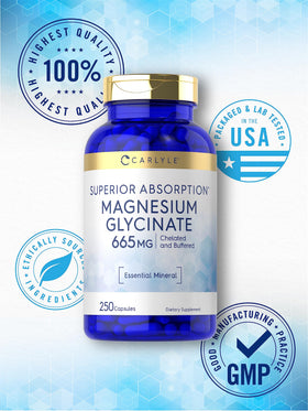 Glycinate de Magnésium Carlyle 665 mg capsules ouvertes