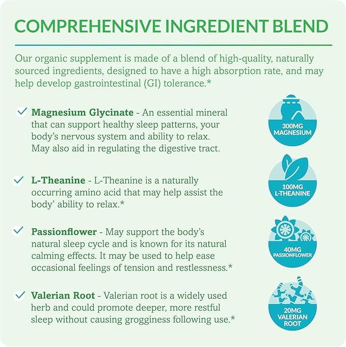 Glycinate de Magnésium Dr. Olivia Naturals, capsules sur une surface en bois